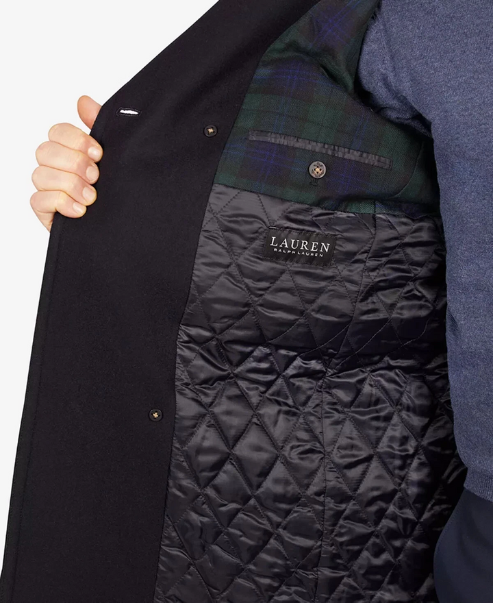 Lauren Ralph Lauren Luke Wool-Blend Classic-Fit Peacoat MSRP $395