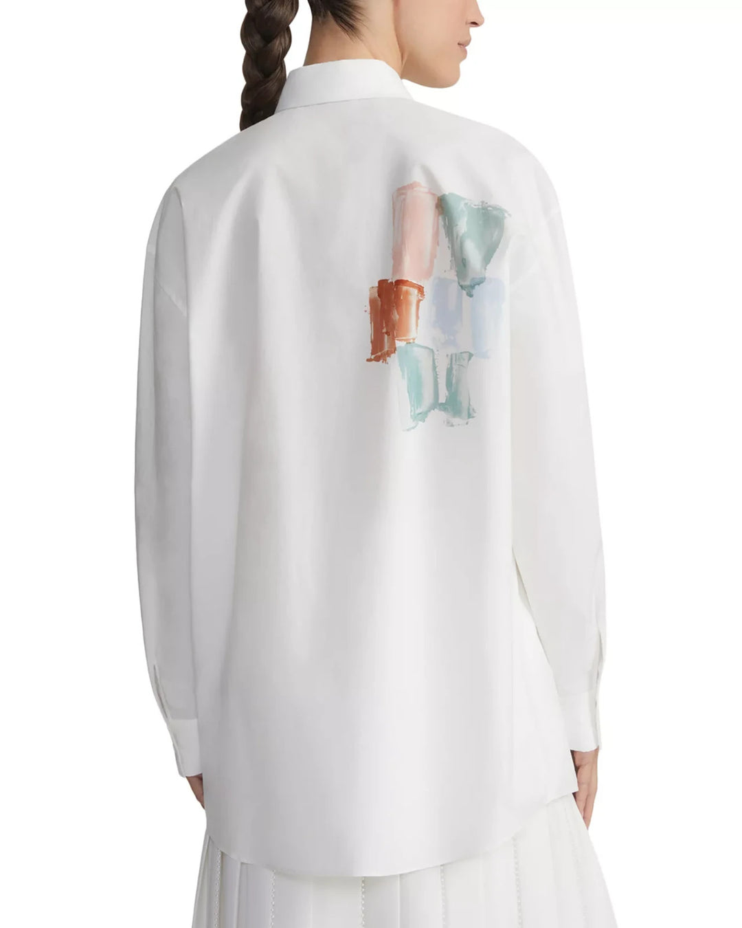 Lafayette 148 New York Printed Button Front Shirt MSRP $798