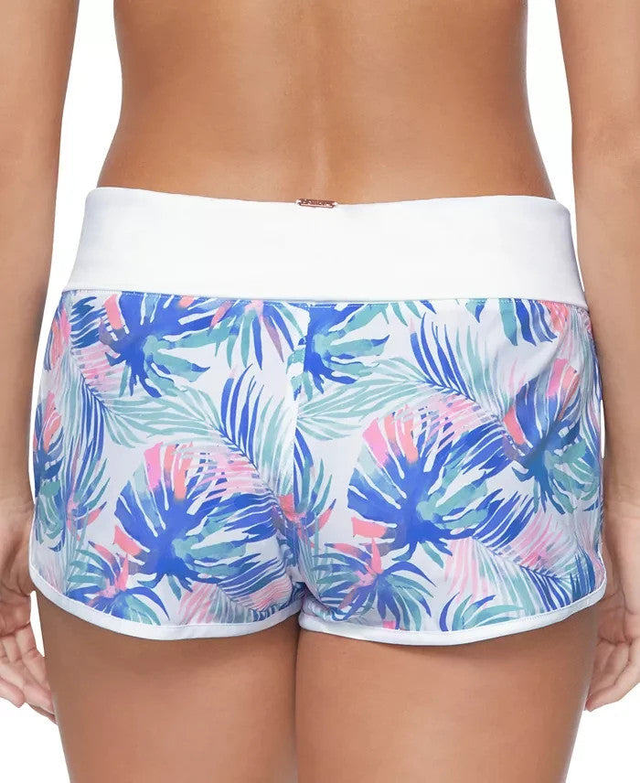 Raisins Juniors' 2" Aloha Tropical-Print Swim Shorts MSRP $40