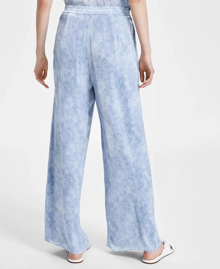 Michael Kors Petal Front-Pleat Wide-Leg Pants MSRP $135
