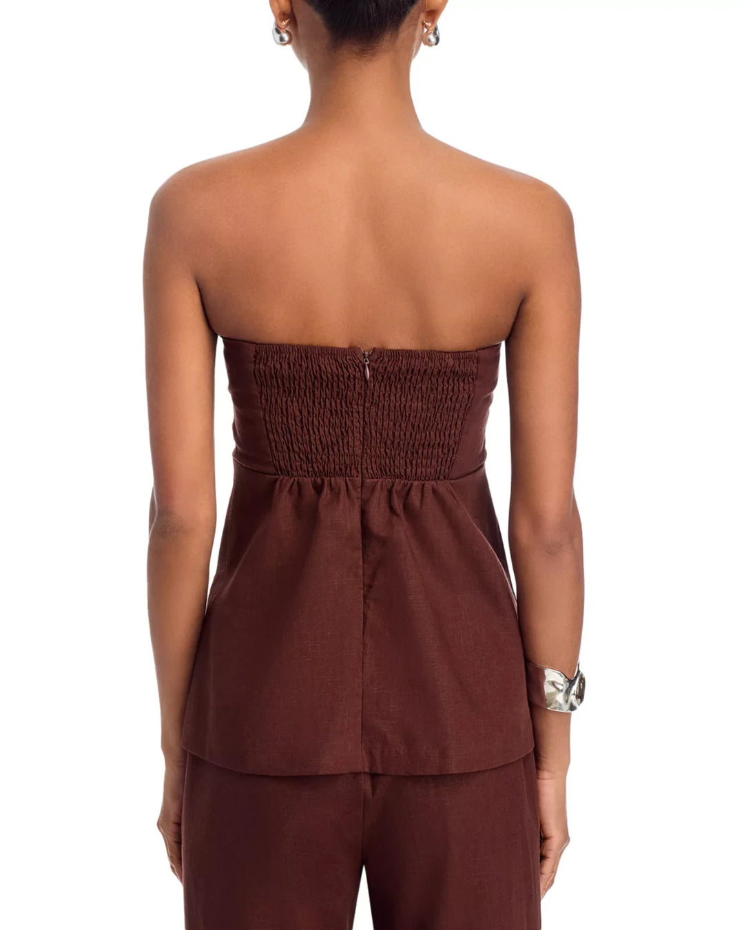 Lucy Paris Barbara Smocked Strapless Top MSRP $68