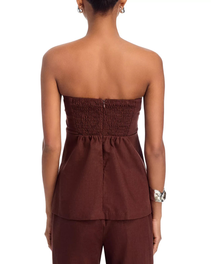 Lucy Paris Barbara Smocked Strapless Top MSRP $68