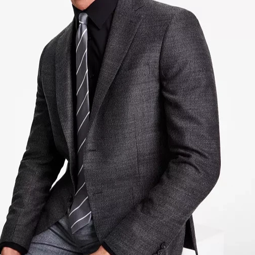 Calvin Klein Men's Slim-Fit Wool Woven Herringbone Sport Coat MSRP $375