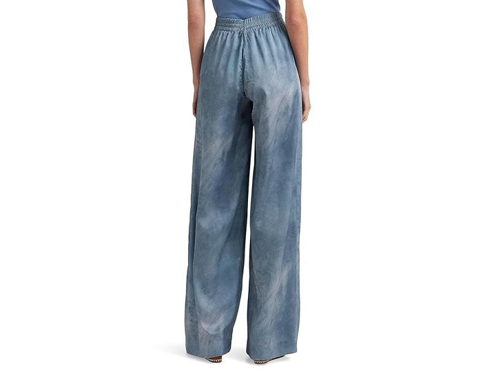 Ralph Lauren Print Charmeuse Wide-Leg Pants MSRP $175
