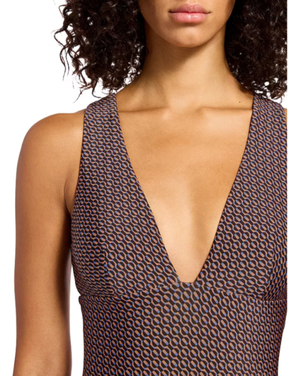 JETS Plunge Neck Shine Swimsuit MSRP $220