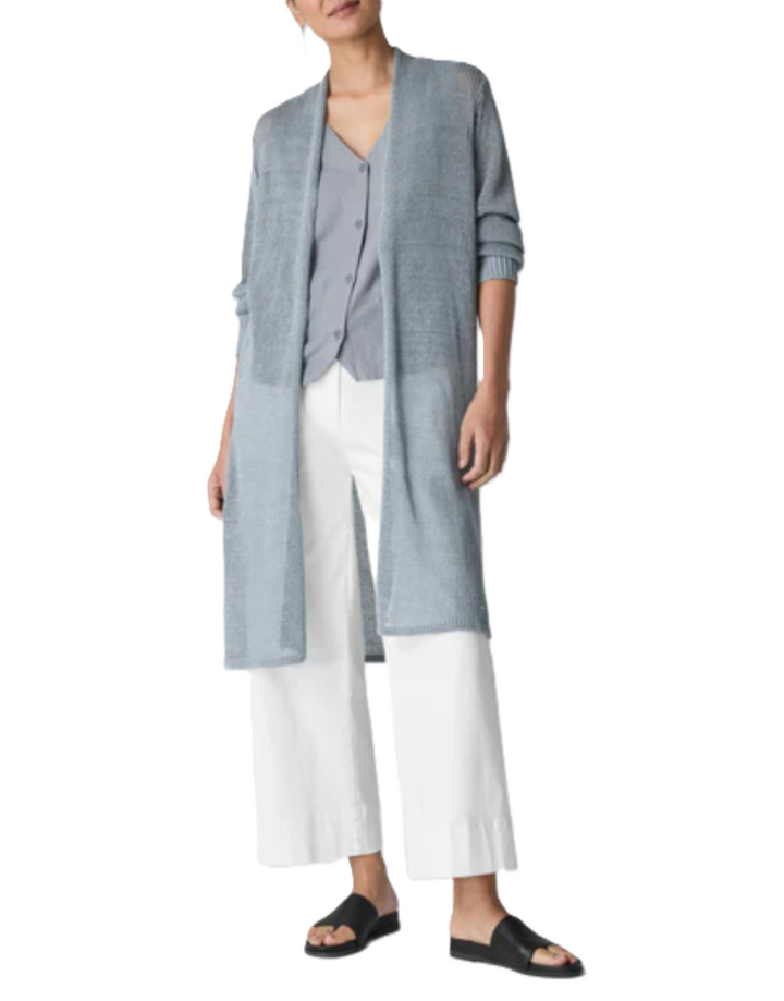 Eileen Fisher Linen Cotton Cord Long Cardigan Sweater MSRP $298