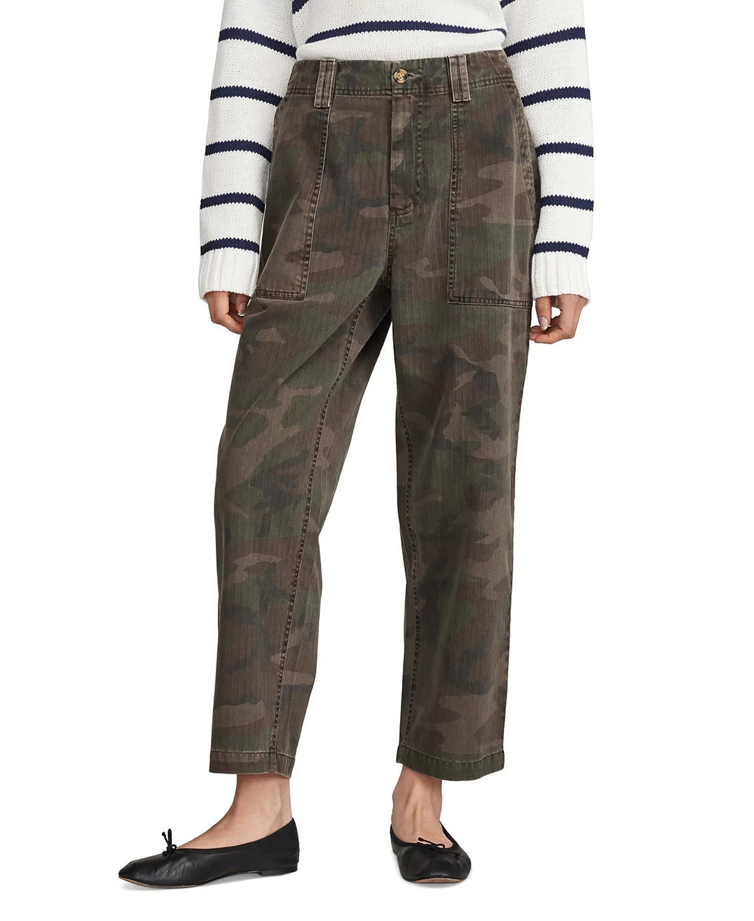 Lucky Brand Camo-Print Mid-Rise Utility Pants MSRP $99