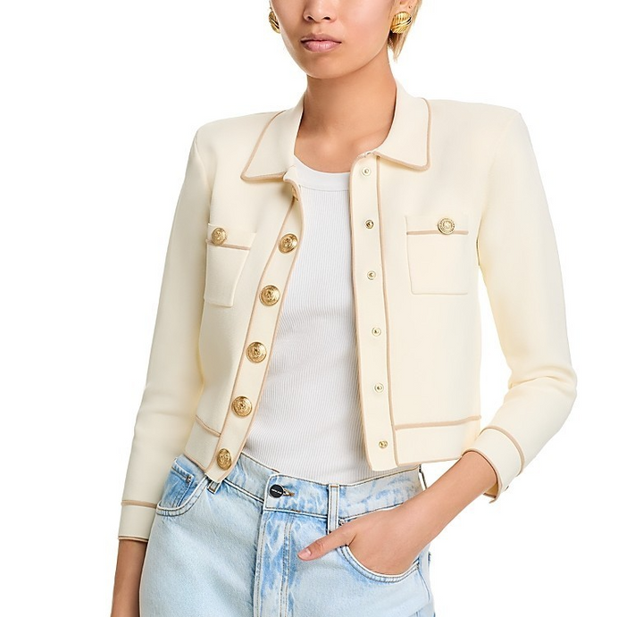 L'Agence Neo Cropped Cardigan MSRP $595