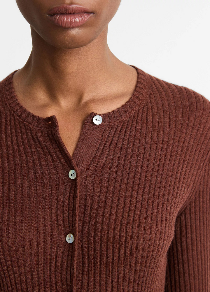Vince Cashmere & Silk Ribbed Cardigan MSRP $395