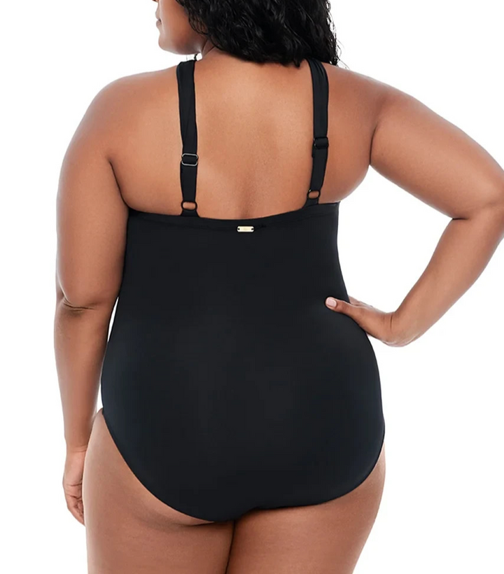 Lauren Ralph Lauren Plus Size  High-Neck One-Piece Swimsuit MSRP $155
