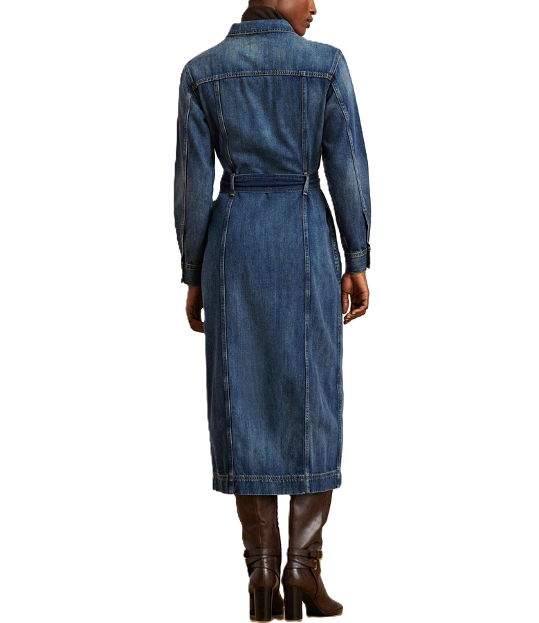 Lauren Ralph Lauren Belted Denim Shirtdress MSRP $245