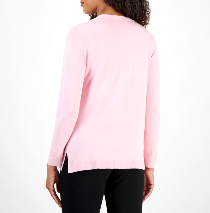 Kasper Women's Embroidered Open-Front Cardigan MSRP $79