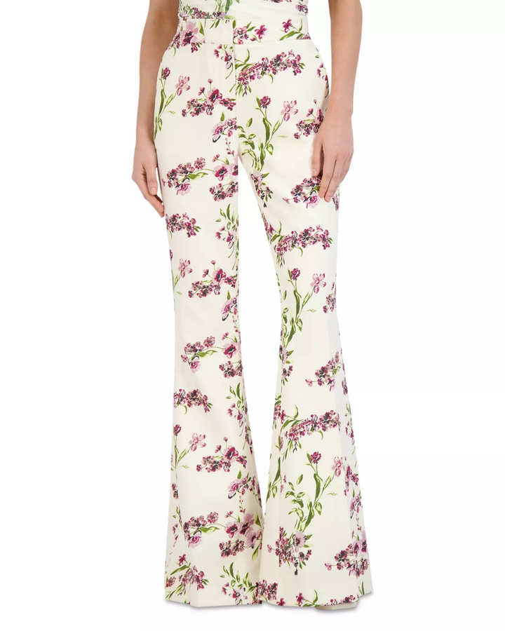 BCBGMAXAZRIA Floral Flared Leg Pants MSRP $268