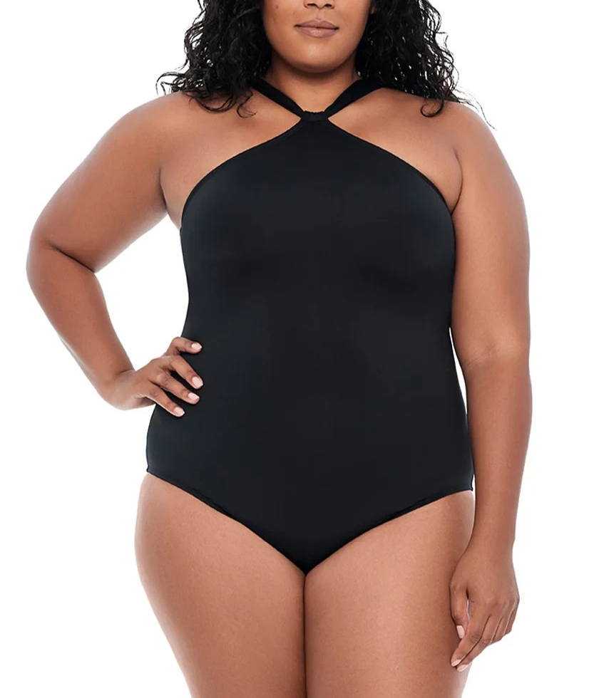 Lauren Ralph Lauren Plus Size  High-Neck One-Piece Swimsuit MSRP $155
