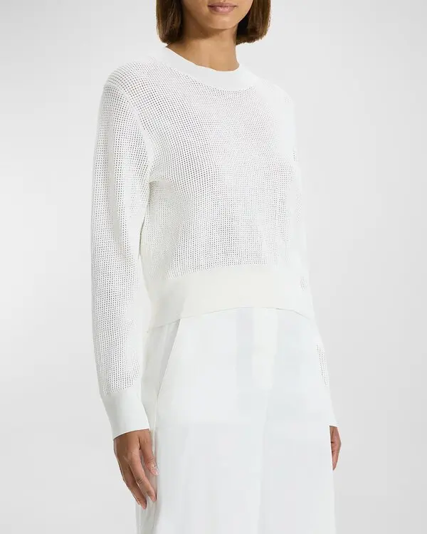 Theory Pointelle Long Sleeve Top MSRP $325