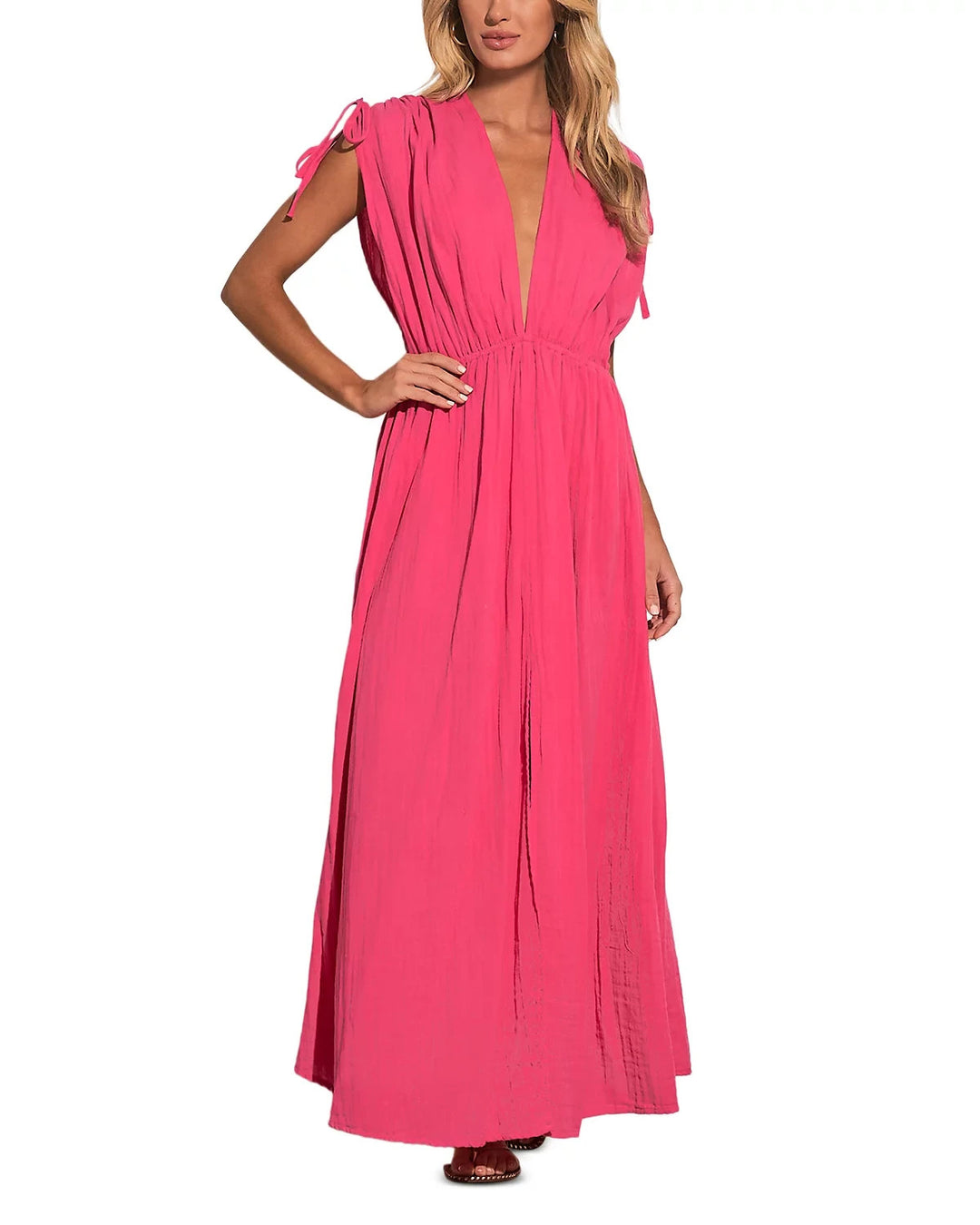 Elan Tie Shoulder Open Back Maxi Dress MSRP $92