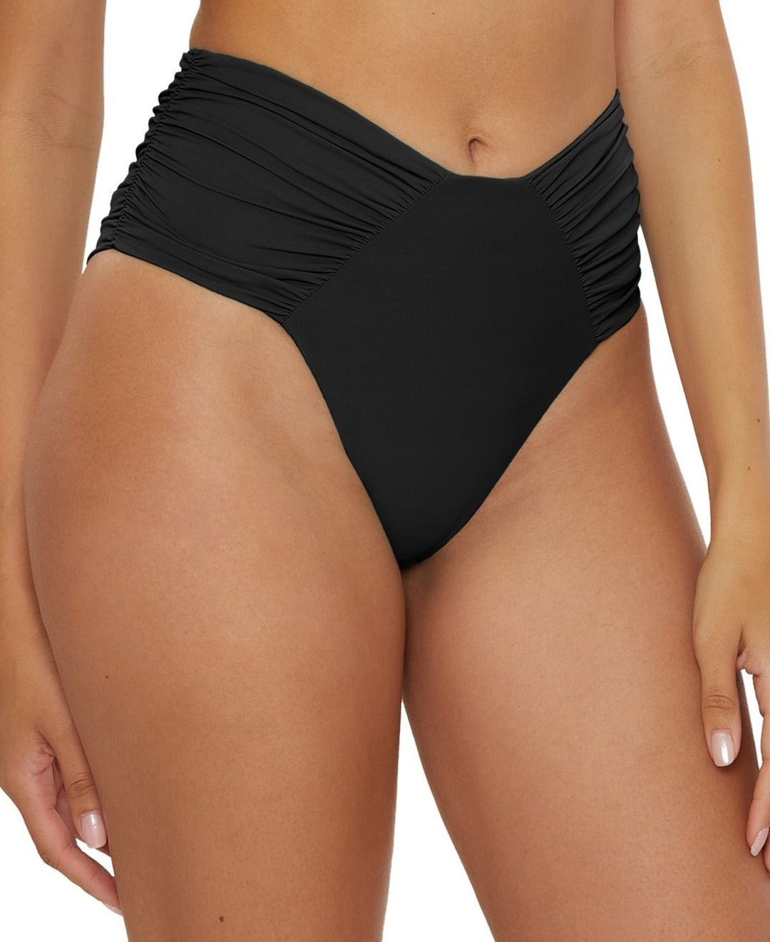 Becca Women's Ruched High-Waist Bikini Bottoms MSRP $ 68