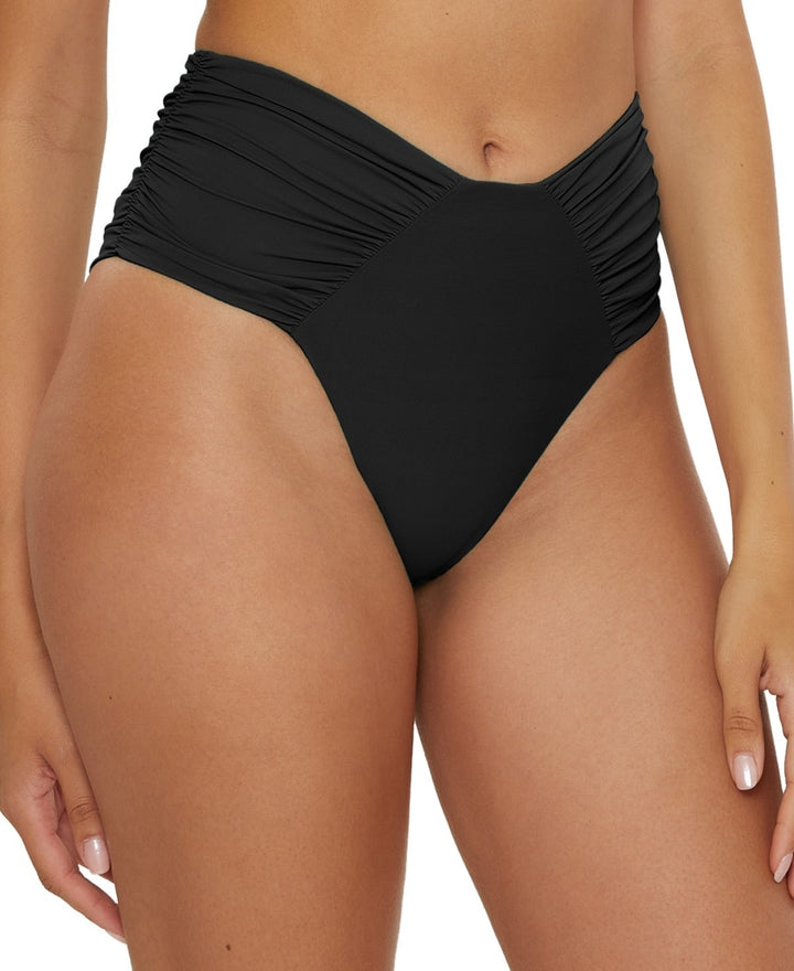 Becca Women's Ruched High-Waist Bikini Bottoms MSRP $ 68