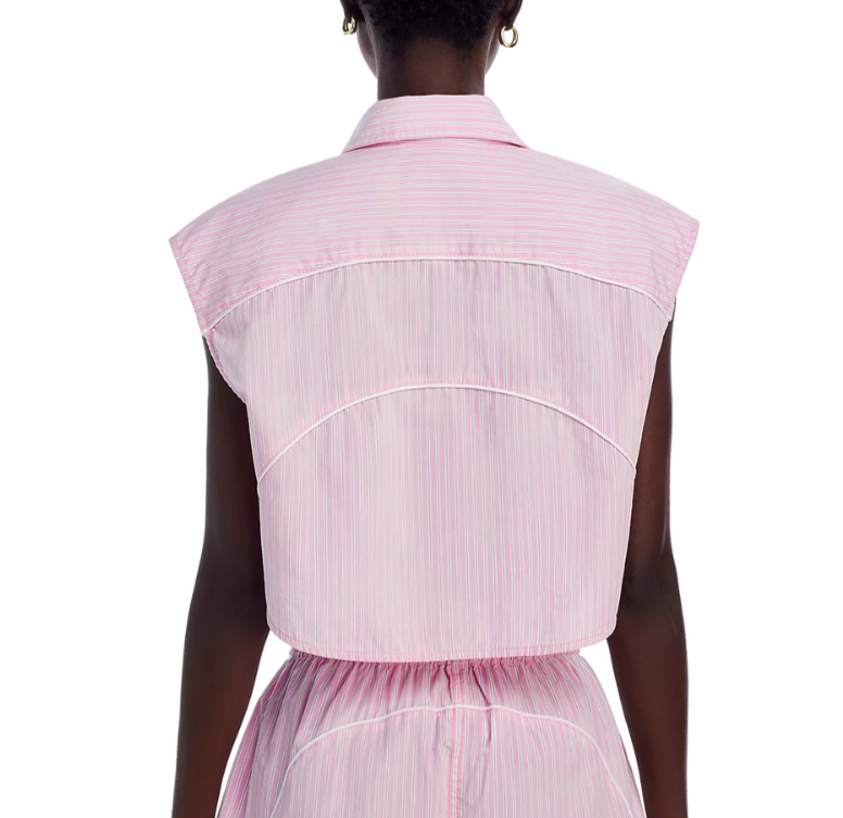 alexanderwang.t Cropped Sleeveless Button Front Top MSRP $395  # 6B 1898 New