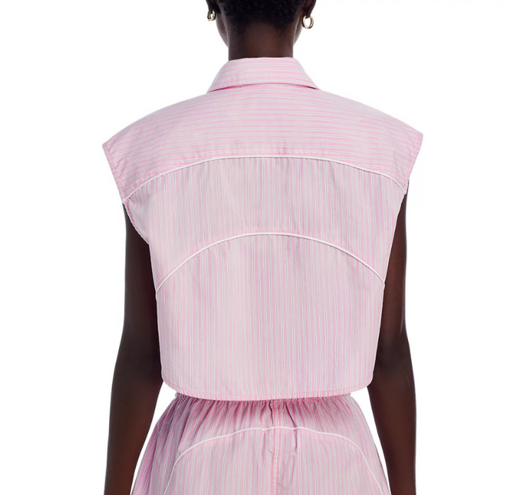 alexanderwang.t Cropped Sleeveless Button Front Top MSRP $395  # 6B 1898 New