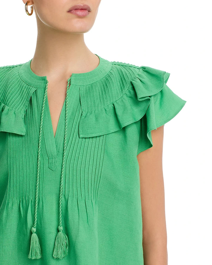 T Tahari Flutter Sleeve Blouse MSRP $88