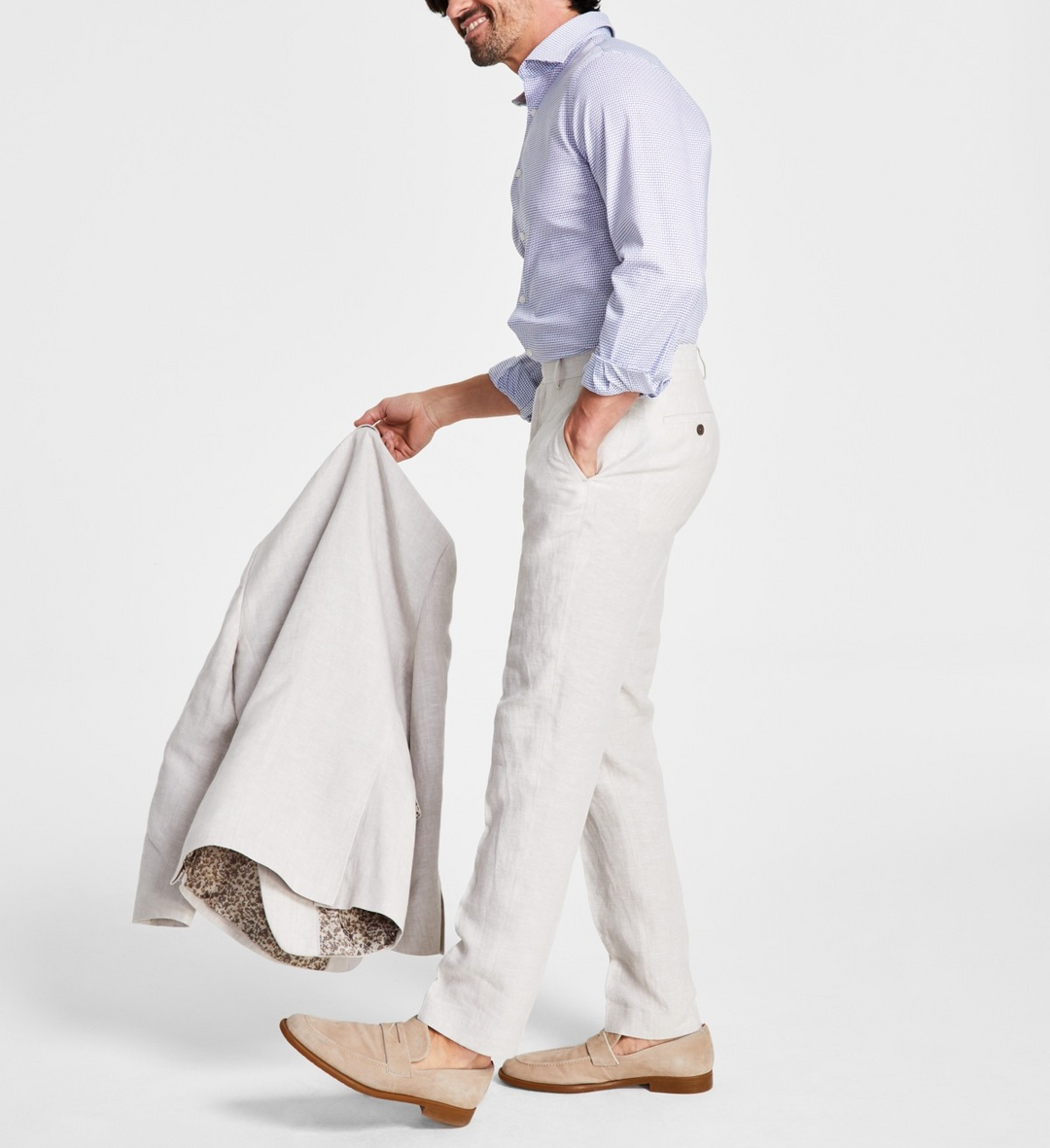 Bar III Slim-Fit Linen Suit Pants MSRP $135