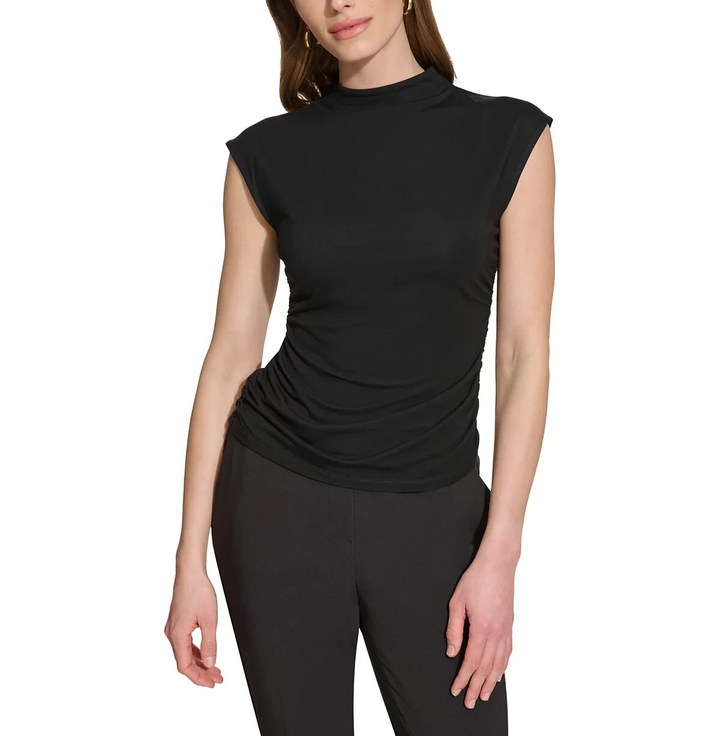 DKNY Women's Mock-Neck Sleeveless Knit Top MSRP $49