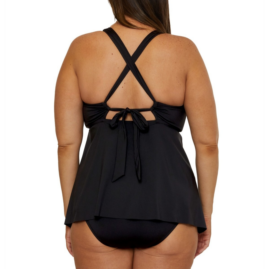 Becca ETC Plus Size Marble Canyon Ring Tankini Top MSRP $98