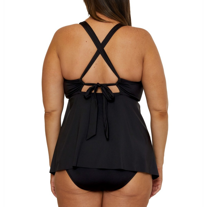 Becca ETC Plus Size Marble Canyon Ring Tankini Top MSRP $98