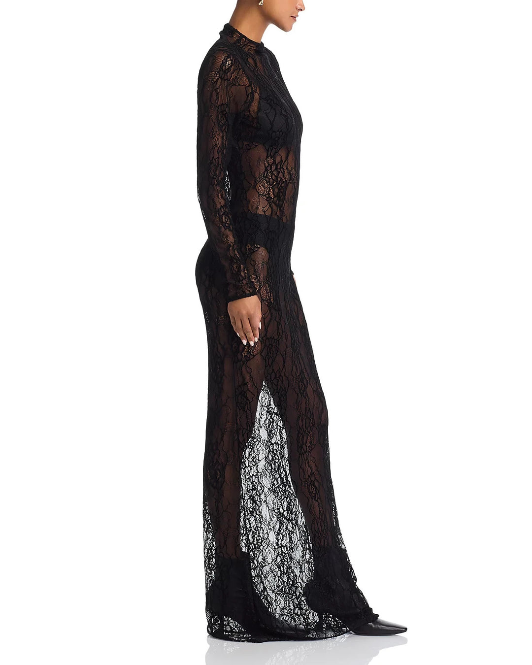Good American Long Sleeve Lace Gown MSRP $189