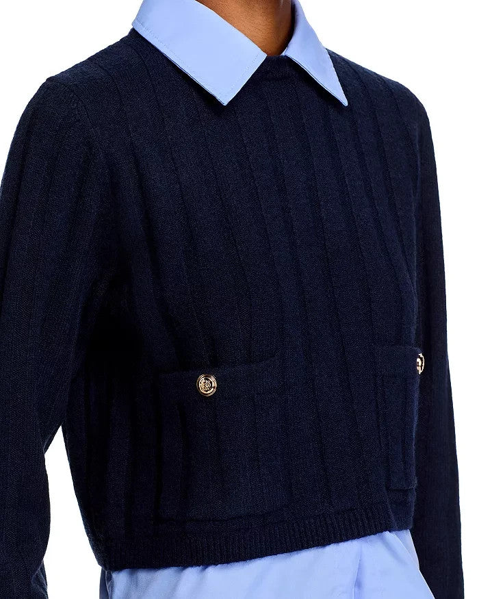 FRENCH CONNECTION Ellie Combo Knit Sweater MSRP $138