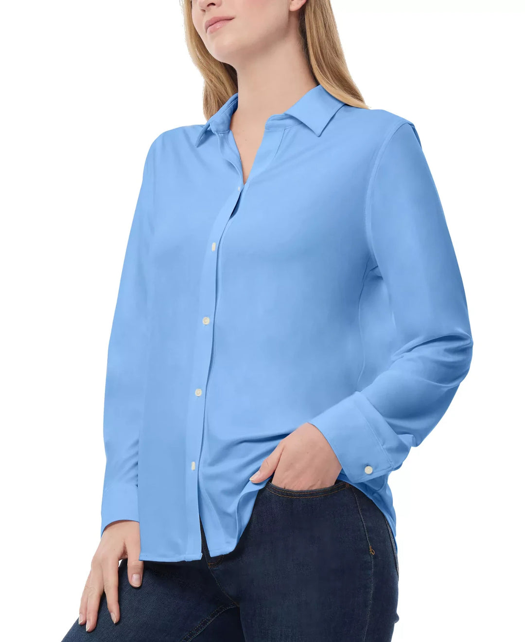 Jones New York Petite Collared Button-Front Shirt MSRP $79.50
