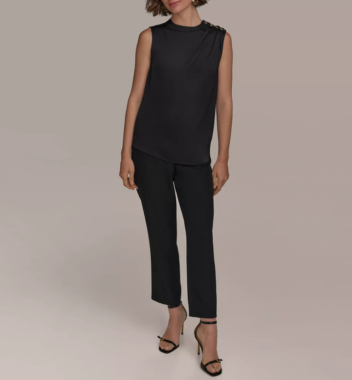 Donna Karan New York Women's Button-Trim Sleeveless Top MSRP $89