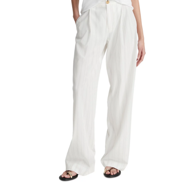Vince Striped High Rise Wide Leg Pants MSRP $395