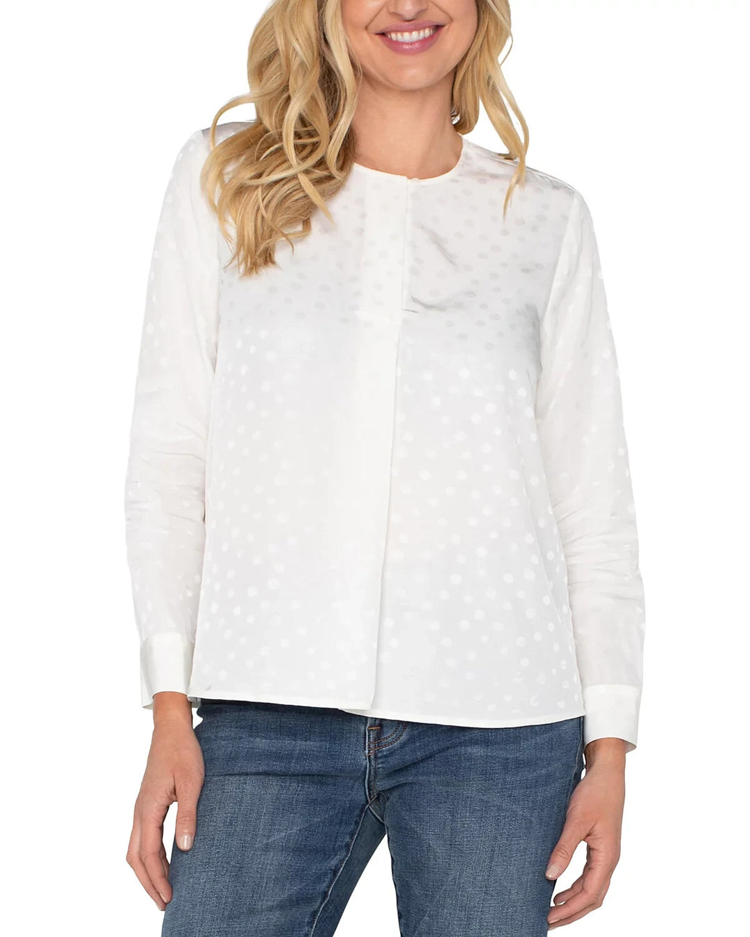 Liverpool Los Angeles Popover Woven Blouse  MSRP $98