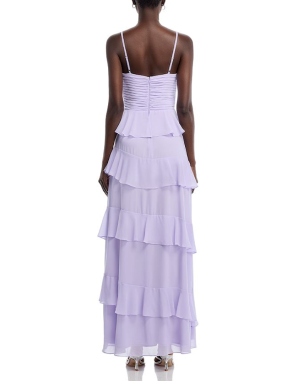 AQUA Chiffon Tiered Ruffled Dress MSRP $298