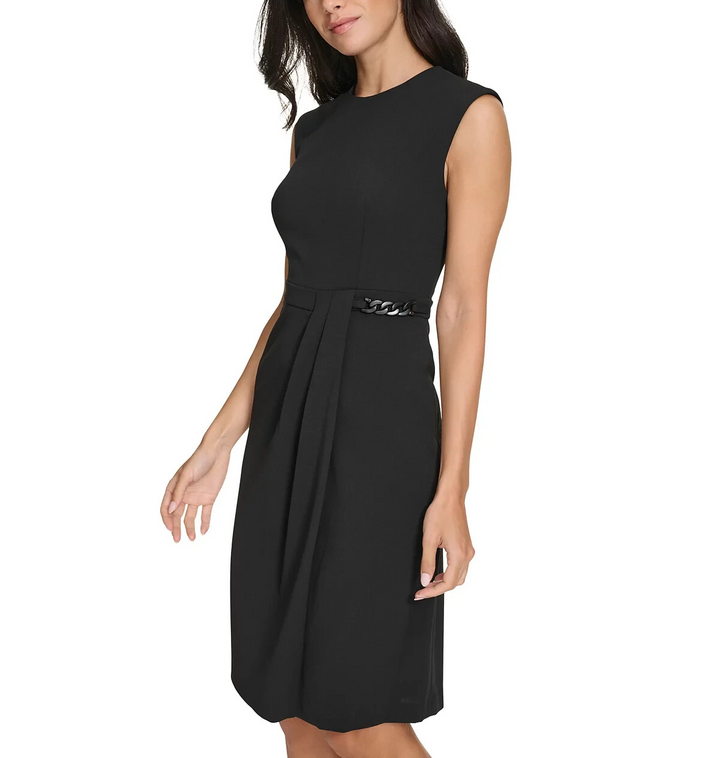 Calvin Klein Sleeveless Chain-Embellished Sheath Dress MSRP $134