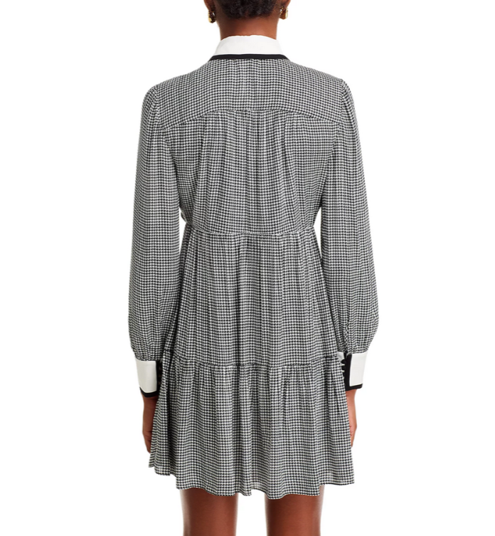 Alice and Olivia Carol Tie Neck Mini Dress MSRP $550