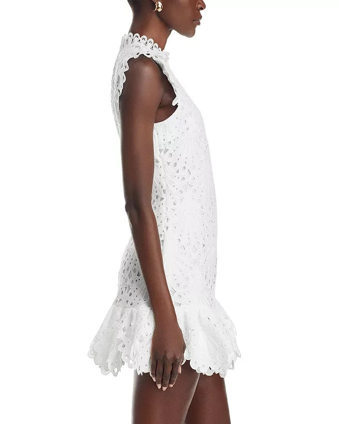 AQUA Mock Neck Lace Shift Dress MSRP $118