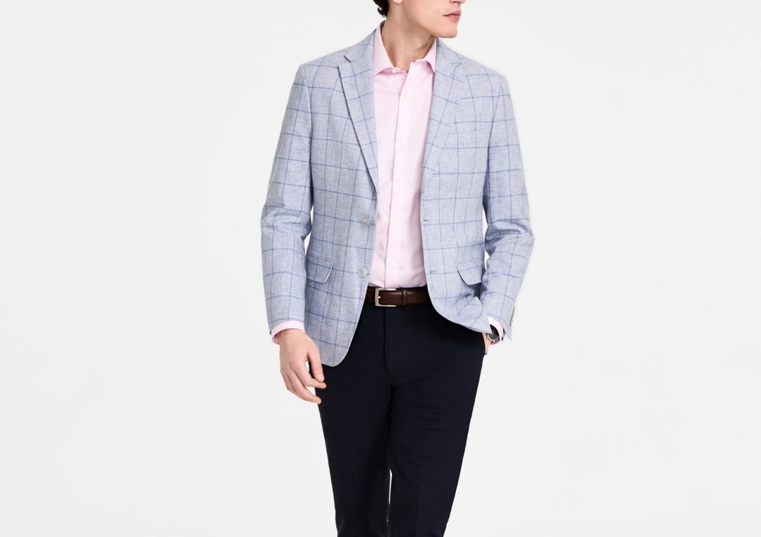 Tommy Hilfiger Men's Modern-Fit Plaid Sport Coat MSRP $295