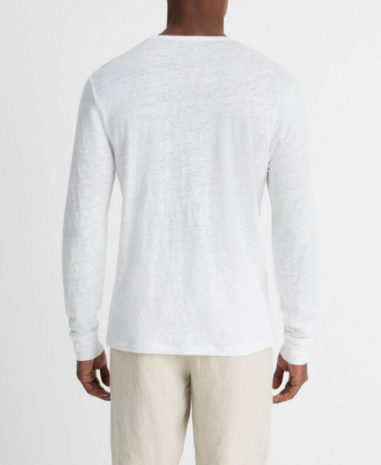 Vince Long Sleeve Linen Henley MSRP $195