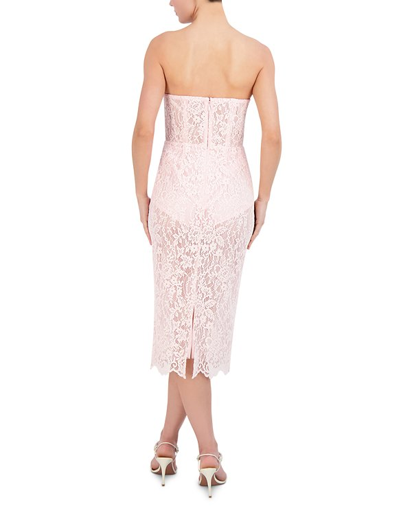 BCBGMAXAZRIA Illusion Lace Strapless Evening Dress MSRP $298