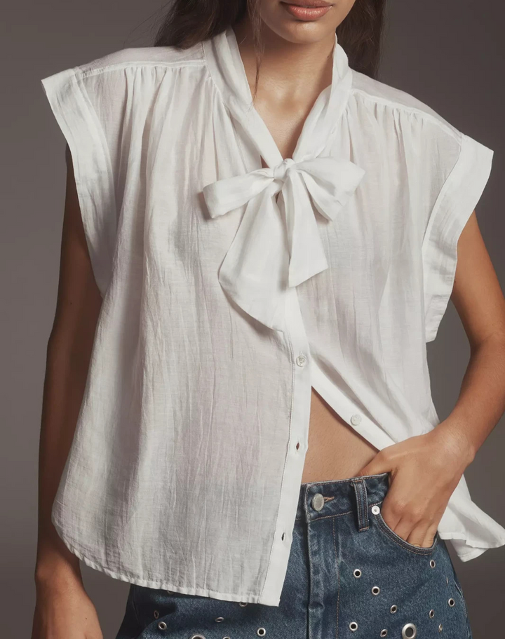 Citizens of Humanity Penny Blouse With Neck Tie MSRP $228