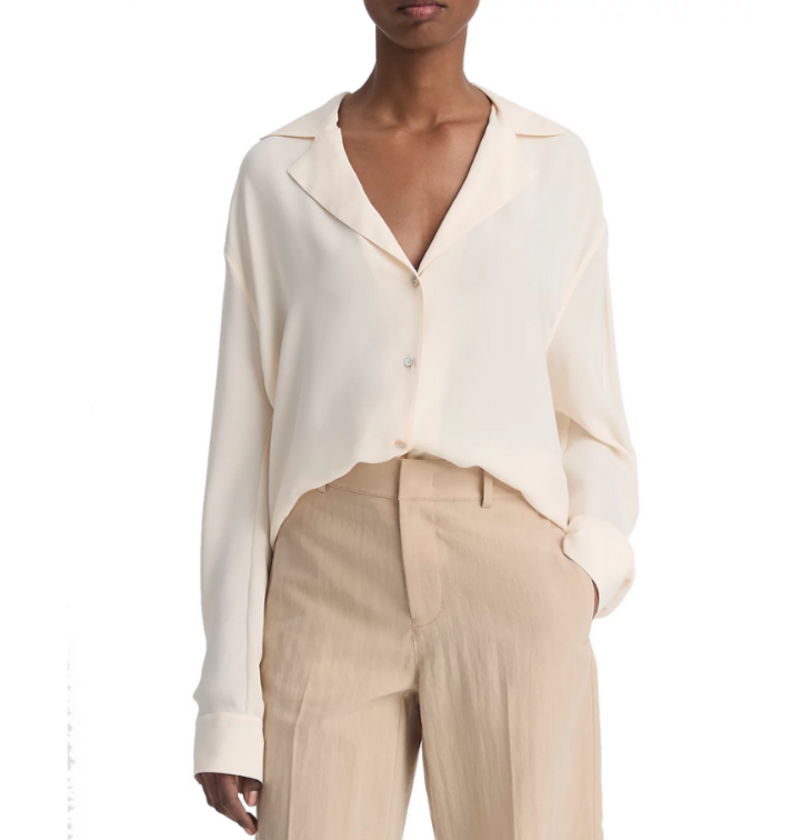 Vince Silk Dolman Sleeve Shirt MSRP $395