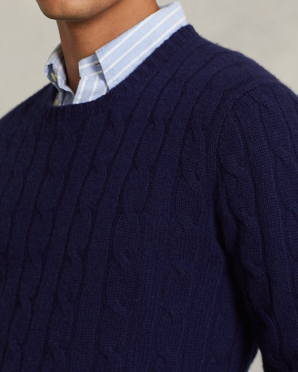 Polo Ralph Lauren Cashmere Cable Knit Crewneck Sweater MSRP $498
