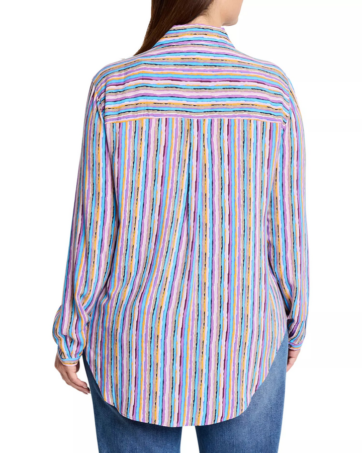 Nic+Zoe Plus Solstice Stripe Shirt MSRP $158