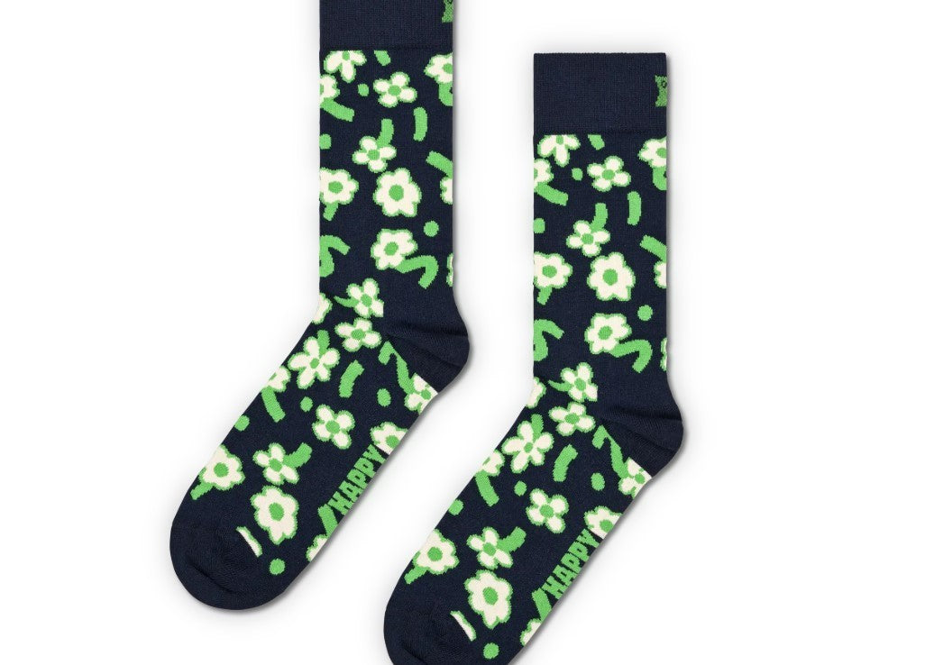 Happy Socks Dancing Flowers Crew Socks MSRP $16