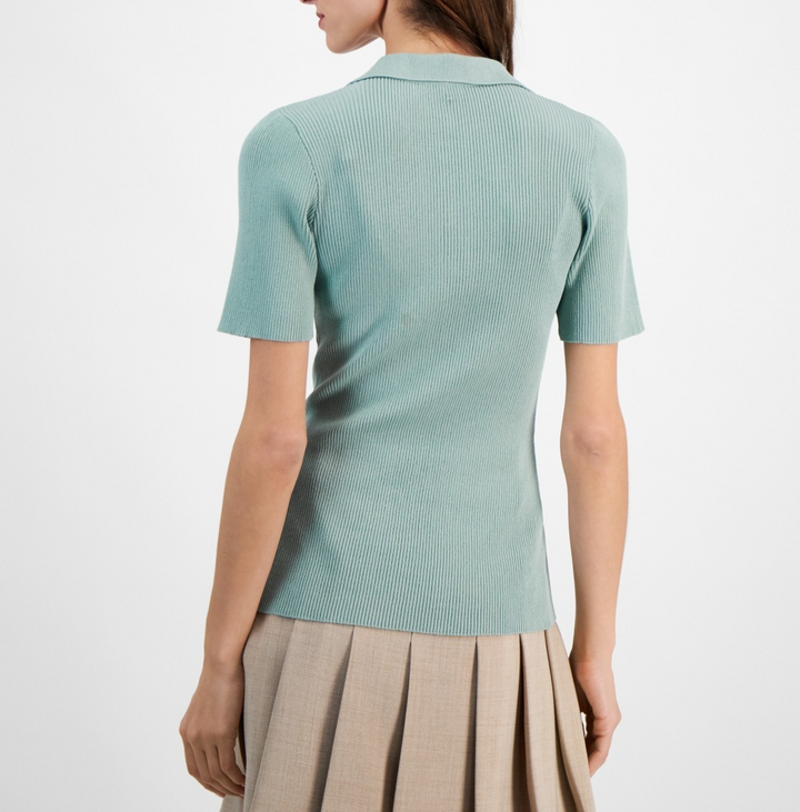 Tahari ASL Women's Rib-Knit Polo Top MSRP $69
