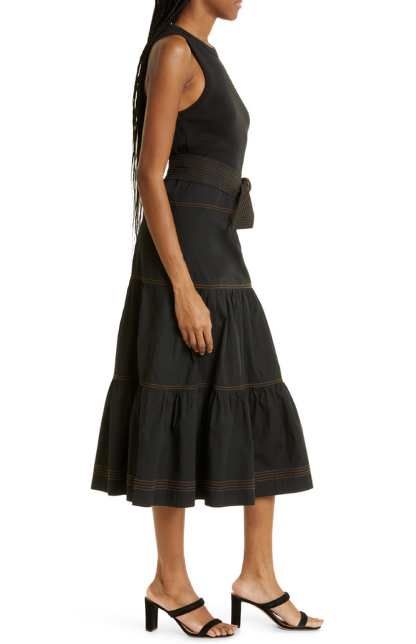 Veronica Beard Austyn Belted Midi Dress MSRP $428