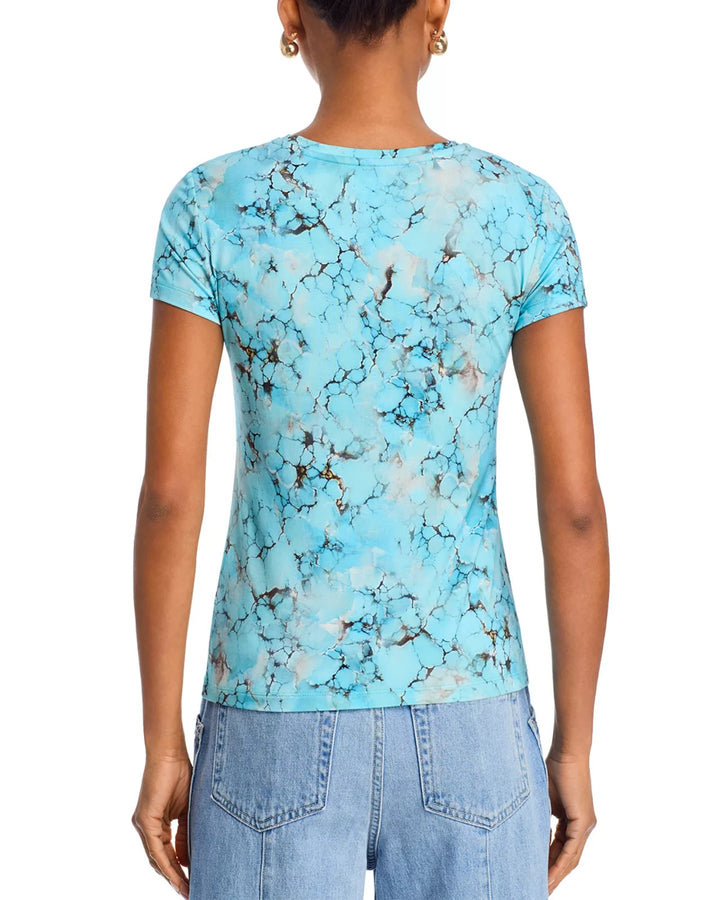 L'AGENCE Ressi Turquoise Stone Crewneck Tee MSRP $115